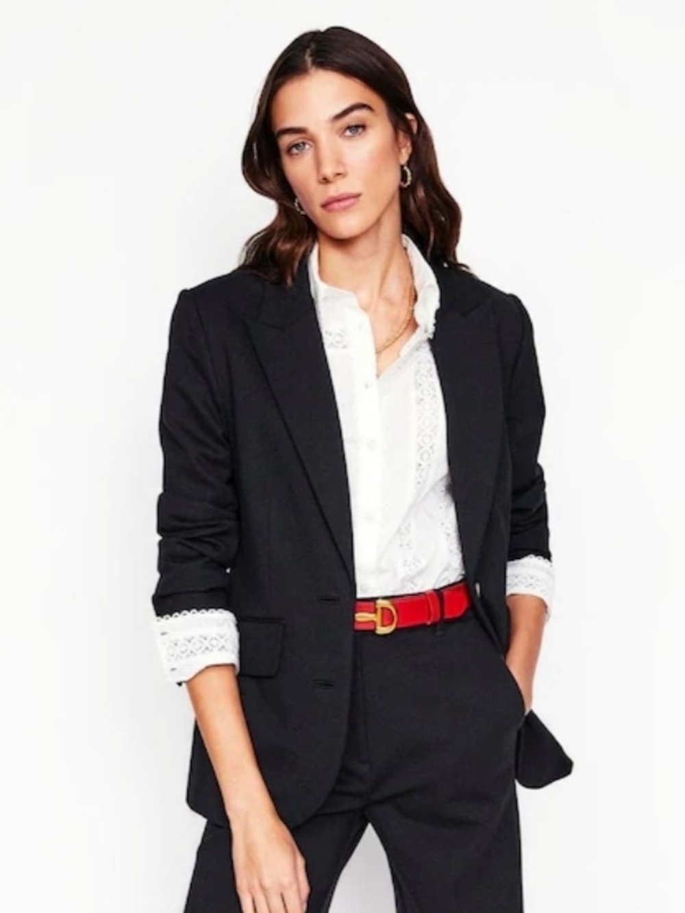 Boden Classic Black Women's Blazer - Timeless Tailored Jacket - Size 16-18R